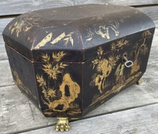 Coffre à Bijoux Coffret Boîte Laqué Laque Chinoiserie Carton Bouillie Napoléon 3