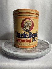 Vintage 1985 Uncle Ben's Converted Rice 64 Oz Advertising Tin: 1947 Reproduction