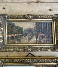 Huile Toile Encadrement Doré