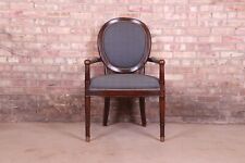 Baker Furniture French Provincial Louis XVI Carved Walnut Fauteuil