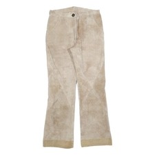 Pantalon Cuir Beige Jambe