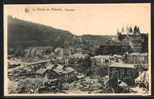 Old postcard La Roche en Ardennes, view of the place 1915 