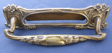 Poignée Façade Boîte aux lettres 25 cm laiton Art Nouveau Porte d'entrée Ancien
