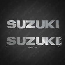 2 stickers SUZUKI argenté