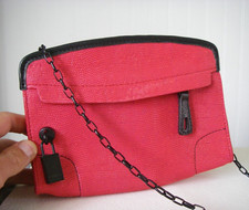 proche du NEUF FURLA SUPERBE sac CUIR rose 20x16x5cm + 53cm lie métal