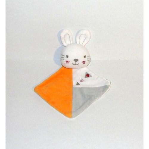 Doudou plat lapin orange - plat,