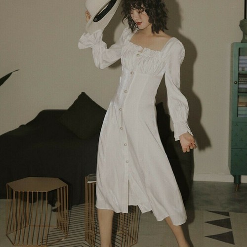 Femme ruche robe long manches - ruche,