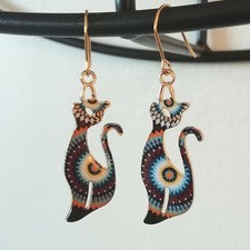 BOUCLES D'OREILLES DORE CHAT