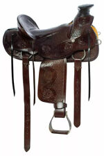 Size-16" A Beautiful Fork Wade Tree Roping Ranch Horse Tack Leather Saddle.