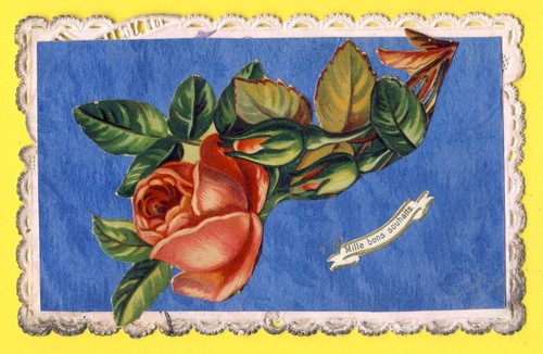 Carte postale chromo - carte, relief