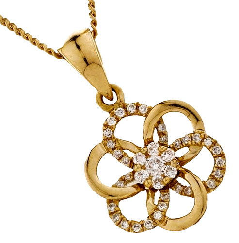 Pendentif fleur diamant - fleur, en