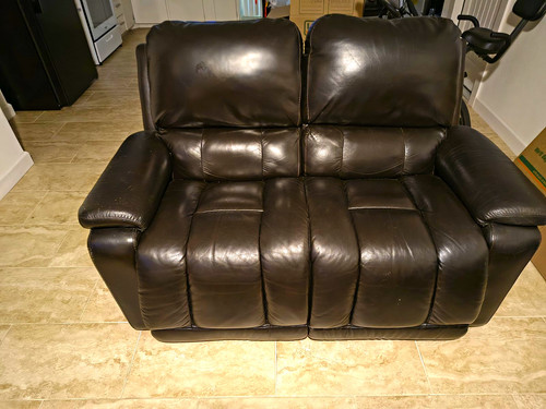 Black leather reclining - black,