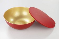 SALADIER ALLEGRA +  COUVERCLE 3.5 LITRES TUPPERWARE - ROUGE INTERIEUR DORE NEUF