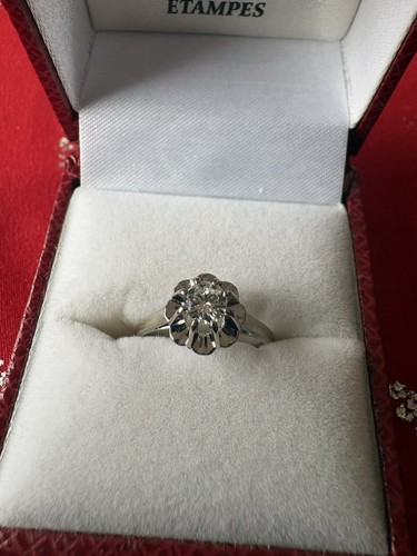 Bague solitaire blanc - bague, 18k