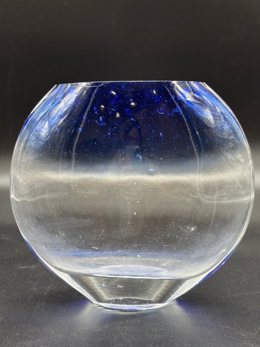 Ancien vase art verre - verre, bleu