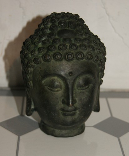 Tête bouddha bronze - bouddha,