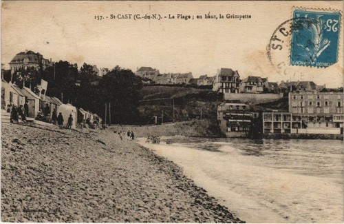 Cpa cast plage en - cpa,
