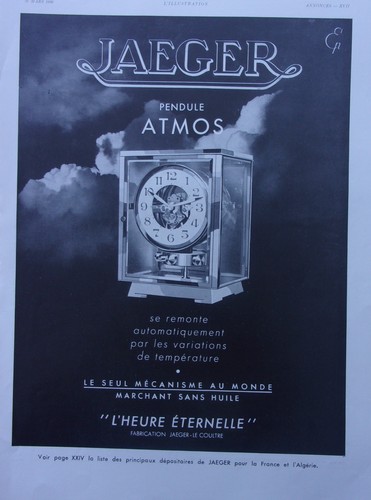 Publicite pendule atmos - pendule,