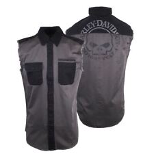 Harley-Davidson Men's Willie G Skull Blowout Button Down Sleeveless Vest