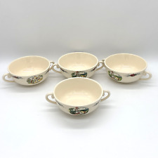 Set of 4 Flat Cream Soup Bowls Sarreguemines Obernai France Vintage Rare