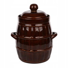 Pot pour choucroute en grès Pot en terre cuite 3,2 L avec couvercle