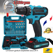 Perceuse Visseuse à Percussion Sans Fil 28V +2 Batterie Lithium Pro