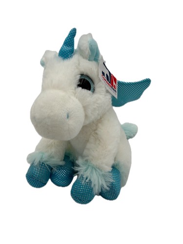 Peluche licorne blanc bleu - licorne, blanc/bleu