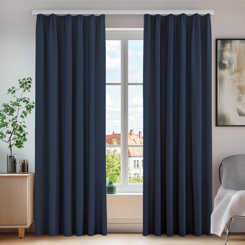 Rideaux cuisine bleu marine - bleu,