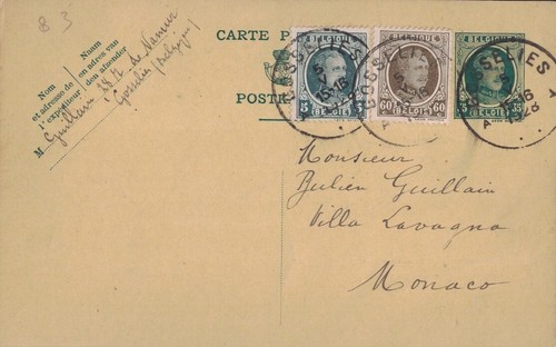 Belgique entier postal de - -,