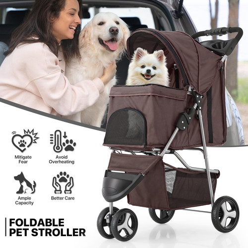 Brown foldable dog - brown,