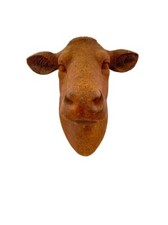 Cow Head Wall Sculpture Terracotta French Boucherie Style Farmhouse Decor