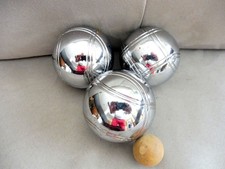 3 BOULES  DE PETANQUE " loisir " - 620 gr - 73 mm - comme neuves