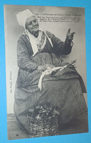 Cpa plumeuse de poulets - 85,