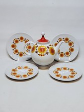 Teapot + 4 dessert plates / starter 70's Seventies Schumann Arzberg Bavaria