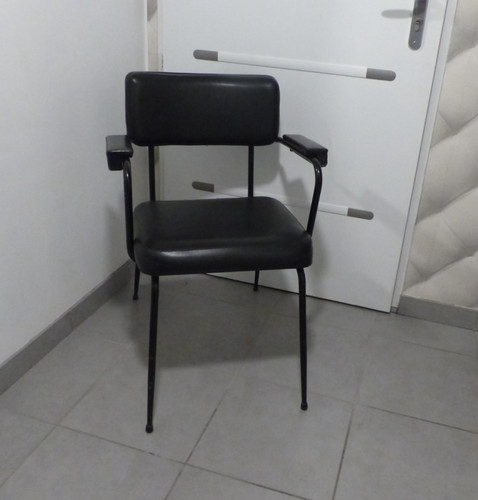 Ancien fauteuil bureau noir - fauteuil,