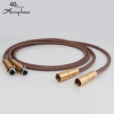 Pair Accuphase 40th Anniversary HiFi Audio XLR RCA OFC Copper Cable Gold plated