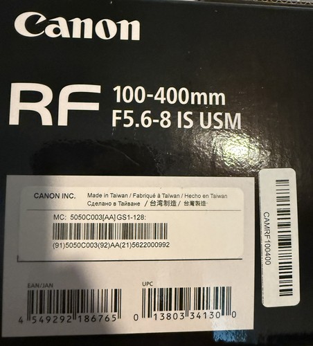 Canon 100 400mm 6 - f/5.6-8, is