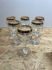 Lot De 6 Verres à Vins Contour Doré Collection