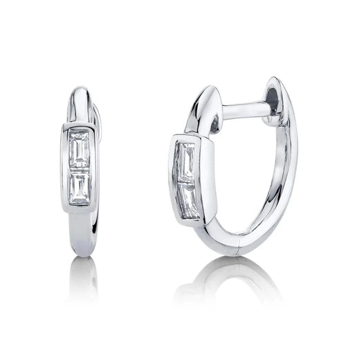 14k white gold - gold, baguette