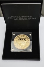 The  Waterloo Medal 1815-2015 by Benedetto Pistrucci 400 grams Gold Plated Medal