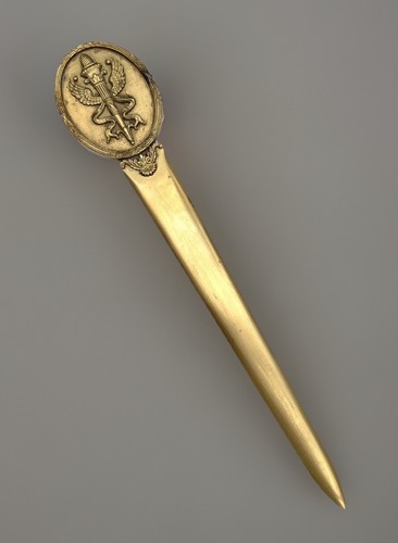 Ancien coupe papier bronze - en,