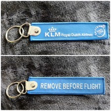 Porte Clé Brodé Avion Flamme