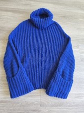 La Ligne Women's Oversized Blue Chunky Sweater. Sz Small- MEDIUM