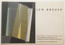LÉO BREUER - Carton d invitation - 1961