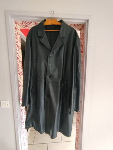 Long manteau cuir noir - long,
