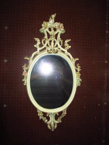 Ancien miroir glace bois - glace, en
