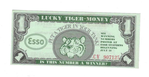 1966 esso lucky tiger money - lucky,