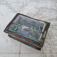 BOITE fin XVIIIè Décor Peint Intérieur Miroir French Sweet Box Last 18thC