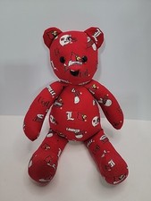 Louisville Cardinal College Football Handmade Teddy Bear 16" Button Eyes No Tags