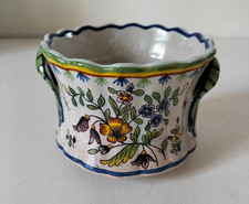 Cache-pot en faïence polychrome – Manufacture de Charolles années 50